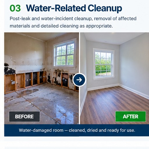 illustrative before and after illustration of Water-Related Cleanup