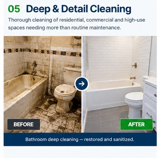illustrative before and after illustration of Deep & Detail Cleaning